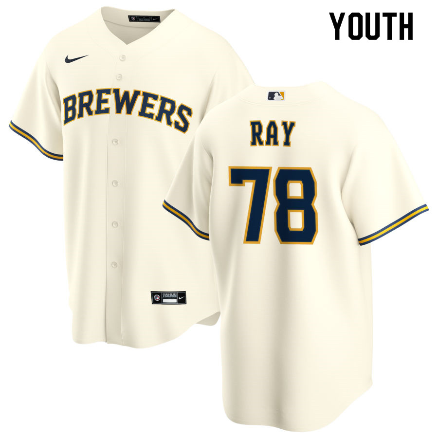 Nike Youth #78 Corey Ray Milwaukee Brewers Baseball Jerseys Sale-Cream